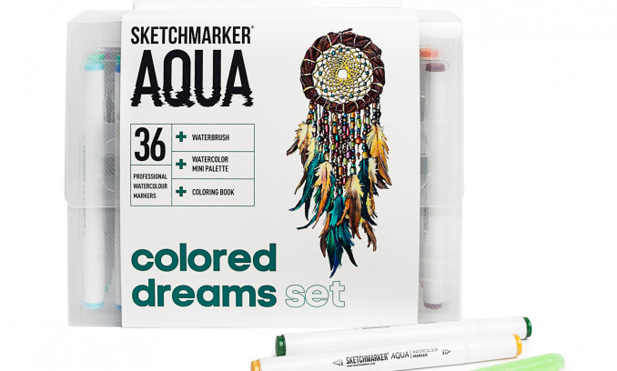 SKETCHMARKER AQUA 36 COLORED DREAMS (36 markers in plastic case)