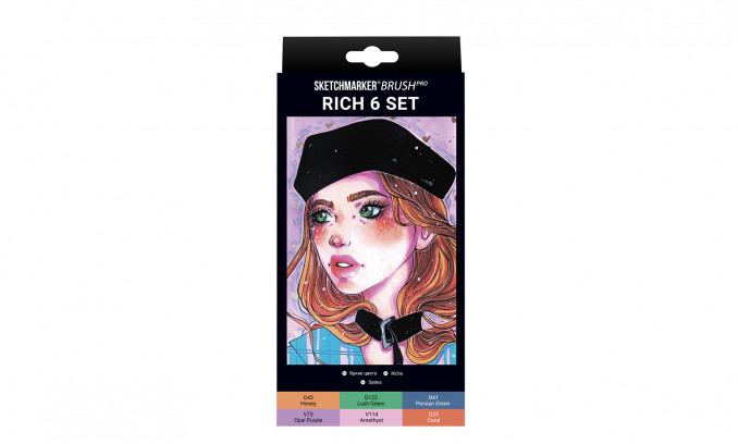 BRUSH PRO 6 RICH SET (6 markers in cardboard box)