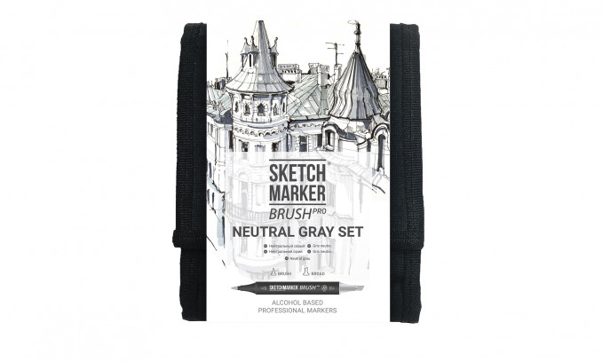 BRUSH PRO 12 NEUTRAL GRAY SET (12 markers in the wallet)